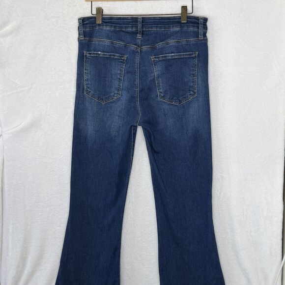 KUT From The Kloth Women Size 10 Blue Ana Fab Ab Super Flare High Rise Jeans - Picture 7 of 16